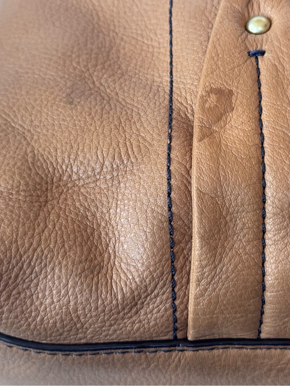 Vintage Y2K JUICY COUTURE Brown Tan Leather Hobo Tote Shoulder Bag Gold Logo Dog - Picture 8 of 16